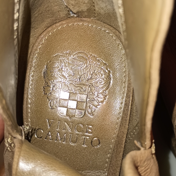 Vince Camuto Open Toe Bootie Nubuck Leather 9 - Picture 7 of 8